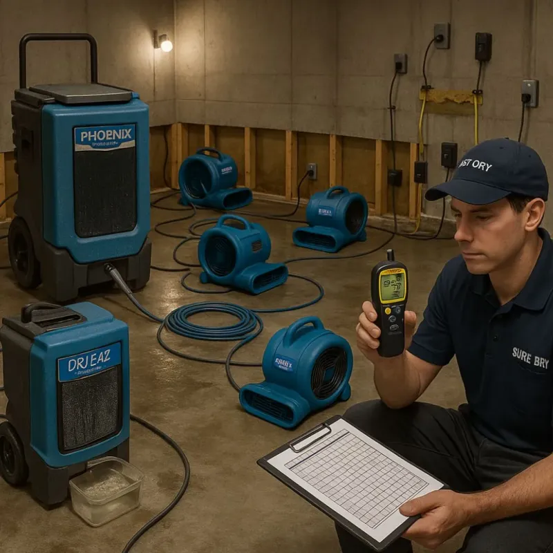 Structural Drying and Dehumidification process in Sterling Heights, MI